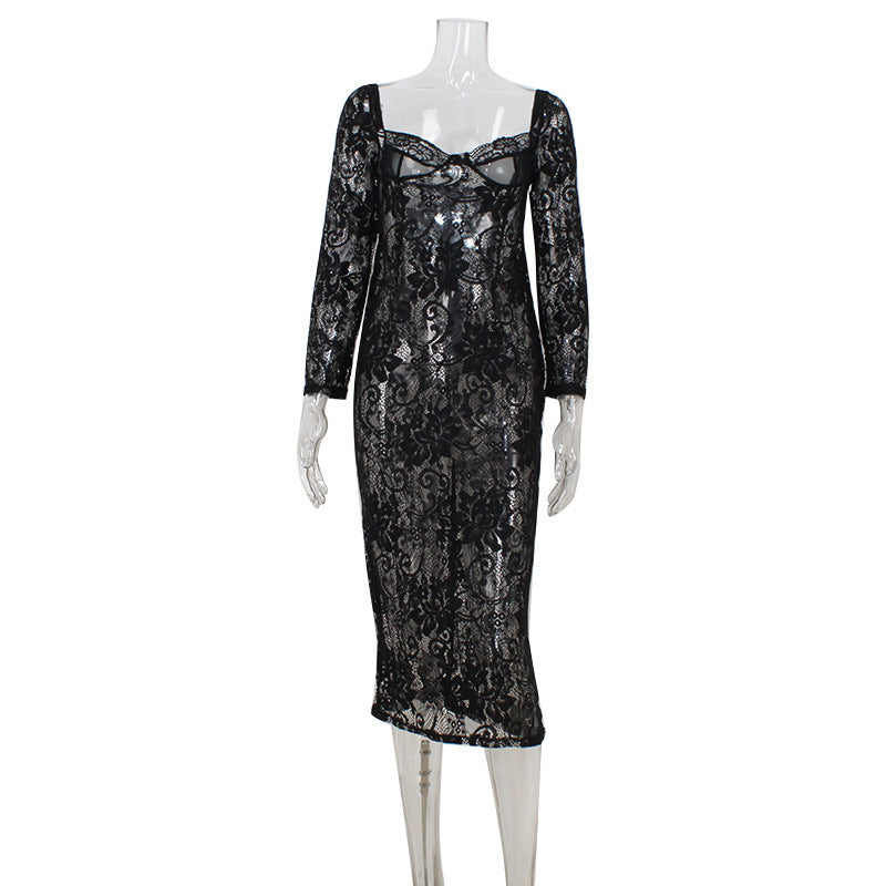 Women's Fashion Personalized Lace Slim Dress