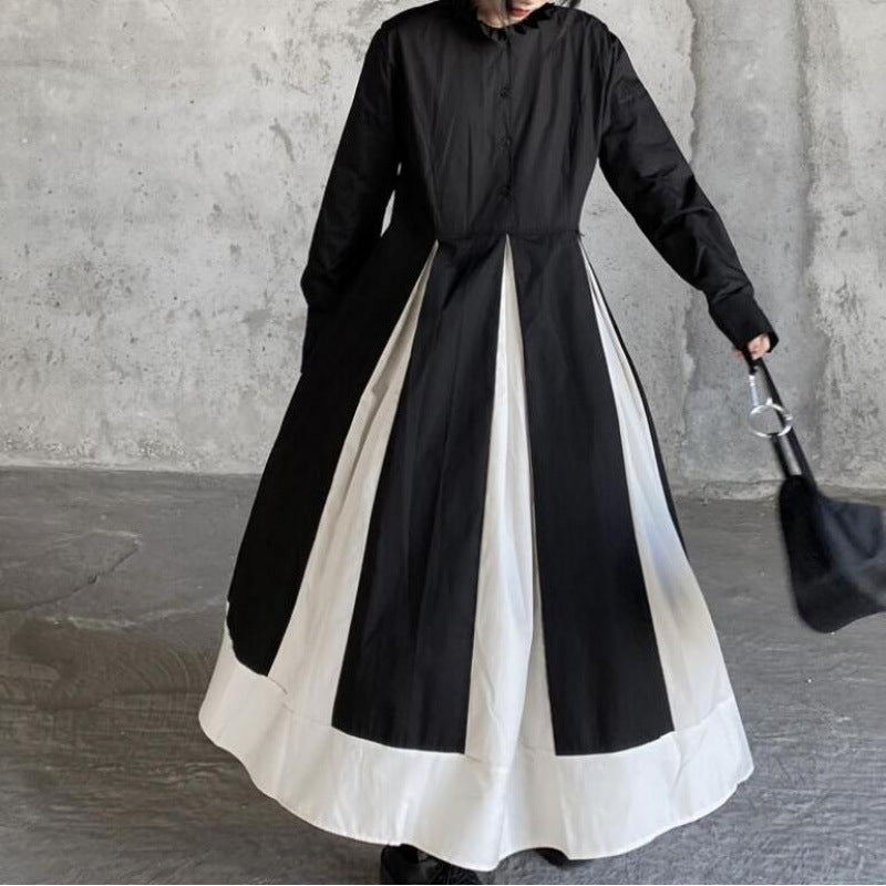 Black And White Contrasting-color Dress Children