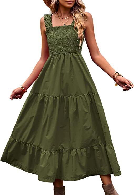 Casual Bohemian Sleeveless Spaghetti Strap Women's Summer Maxi Dress