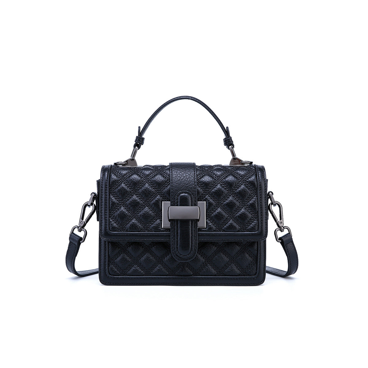 Trendy Fashionable All-match Texture Diamond Plaid Crossbody Bag