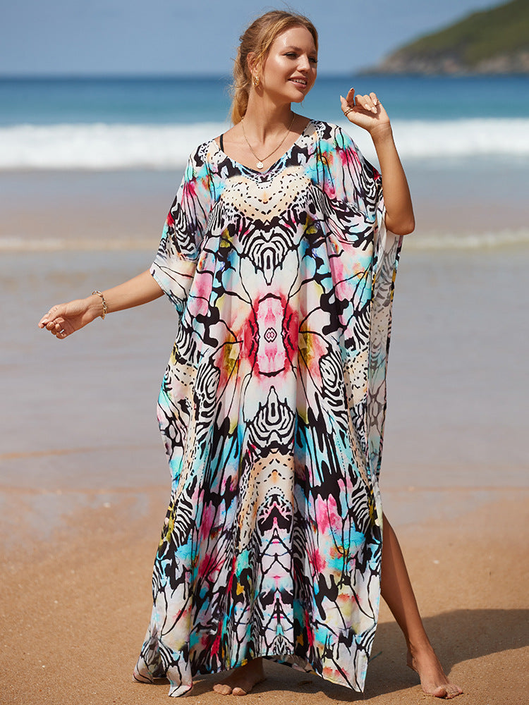 European And American Blouse Loose Plus Size Seaside Vacation