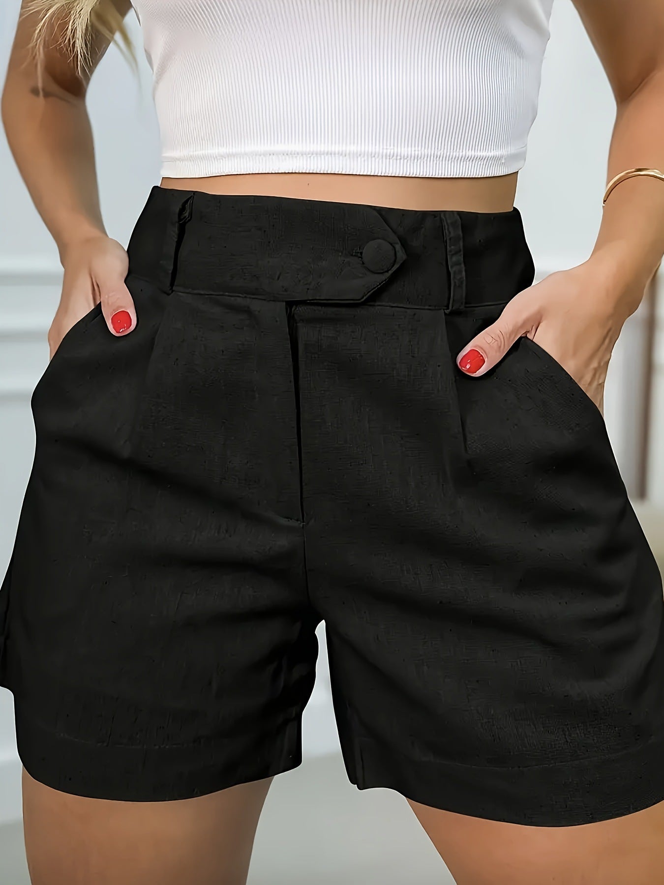 Women's Casual High Waist A- Line Wide Leg Shorts
