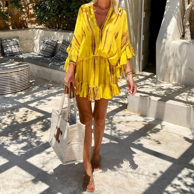 Women's Fashion Bohemian Short Print Dress
