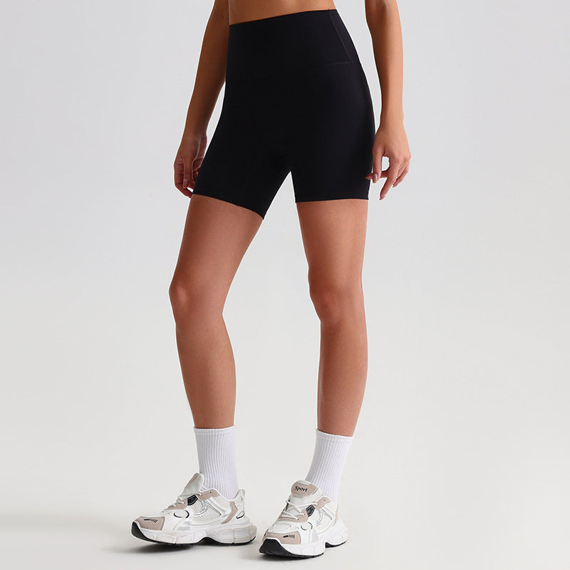 Double-sided Brushed Nude Feel Tight Stretch Sports Fitness Shorts Yoga Shorts
