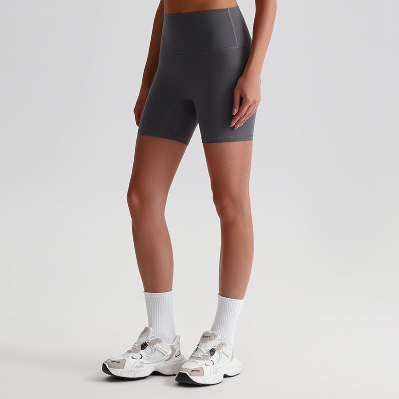 Double-sided Brushed Nude Feel Tight Stretch Sports Fitness Shorts Yoga Shorts