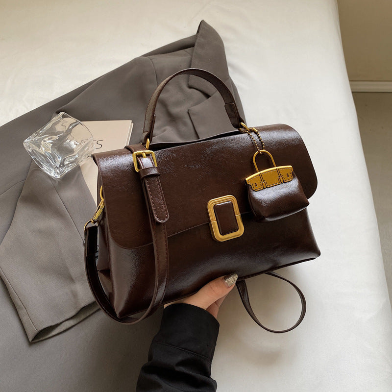 Women's Fashion Messenger Bag Double-layer All Match With Zipper