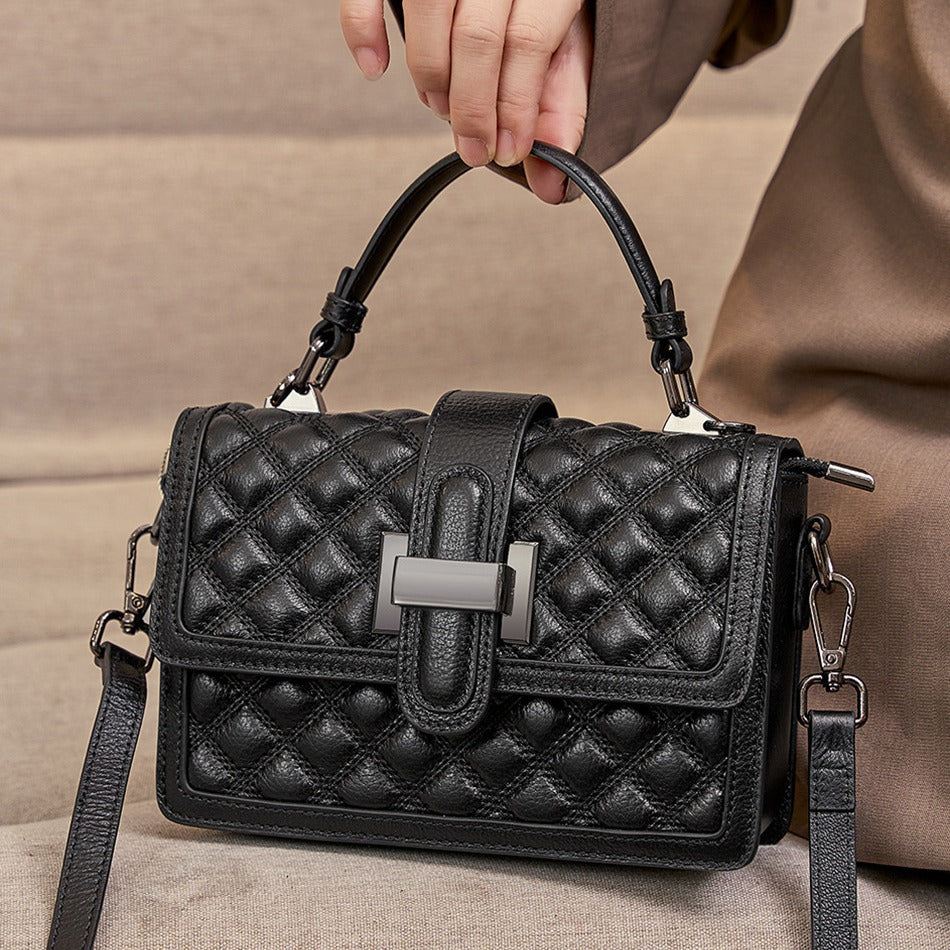 Trendy Fashionable All-match Texture Diamond Plaid Crossbody Bag