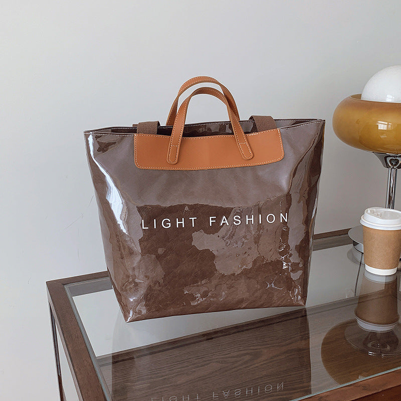 Fashion Tote Bag Special Texture Sewing Line Letter Shoulder Bag