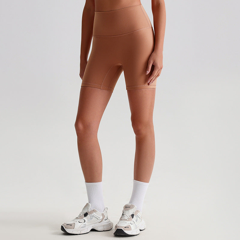 Double-sided Brushed Nude Feel Tight Stretch Sports Fitness Shorts Yoga Shorts
