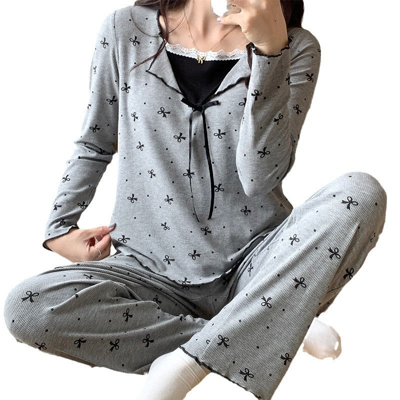 Pajamas For Women Long Sleeve With Chest Pad