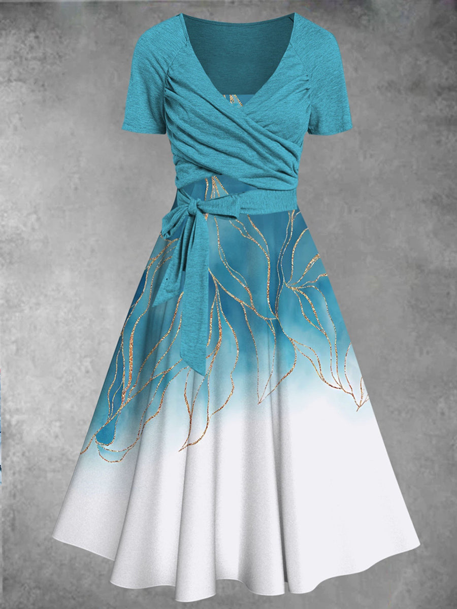 Women's Slim-fit Style Suspenders Shawl 2-piece Set Dress