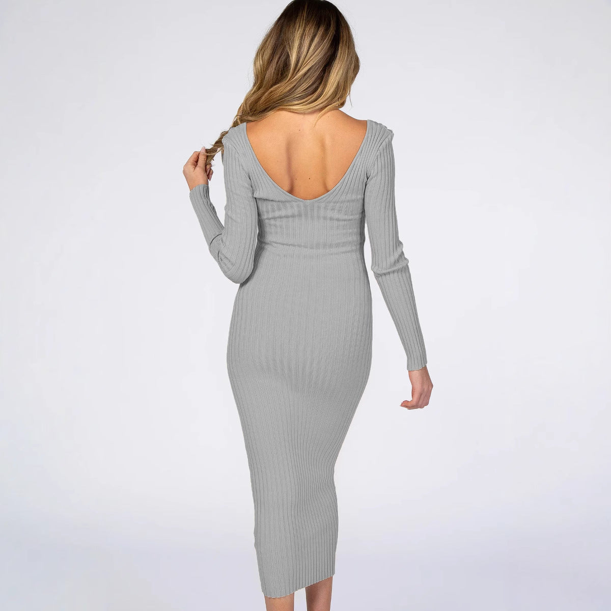 Sexy Slim V-neck Long Sleeve Pregnant Women Dress