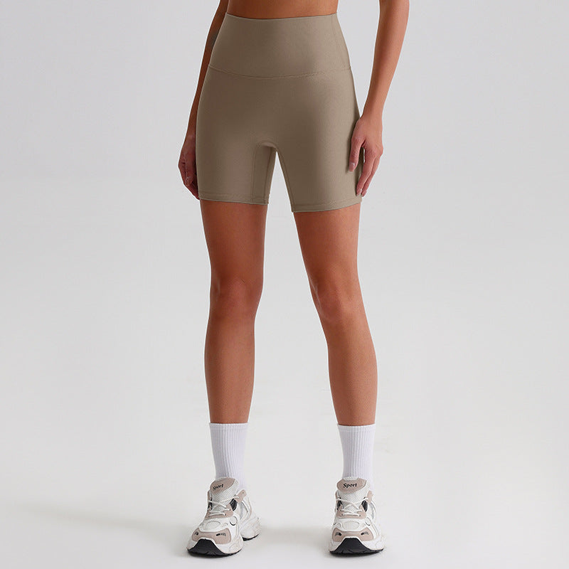 Double-sided Brushed Nude Feel Tight Stretch Sports Fitness Shorts Yoga Shorts