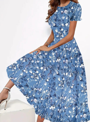Women's Fashion 3D Printing Summer Slim Fit Dress