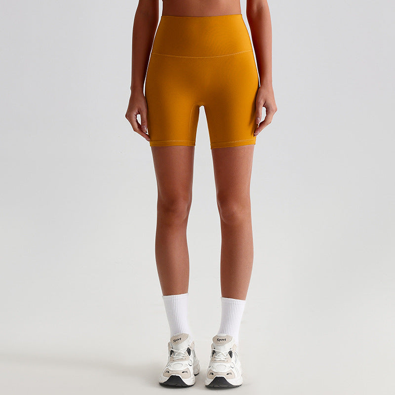 Double-sided Brushed Nude Feel Tight Stretch Sports Fitness Shorts Yoga Shorts