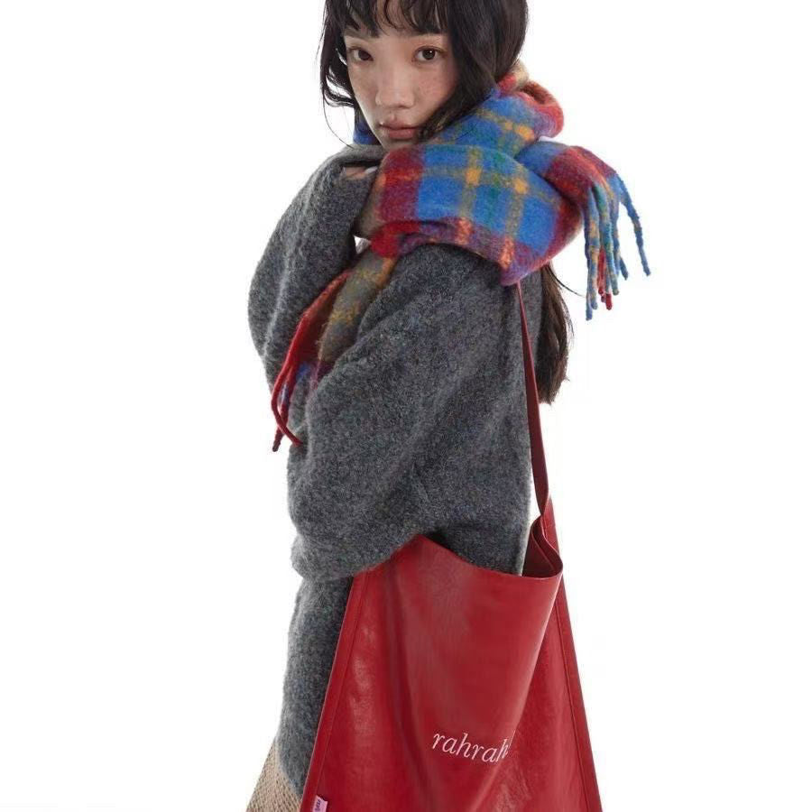 Embroidery Threads In Contrast Colors Original Large Capacity Elegant Shoulder Bag High