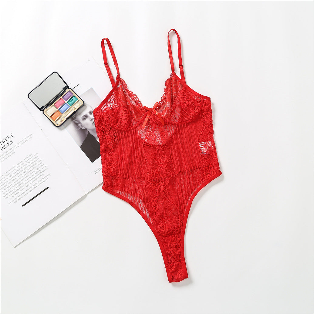 Women's Sexy And Fun Lingerie One Piece Lace Pajamas