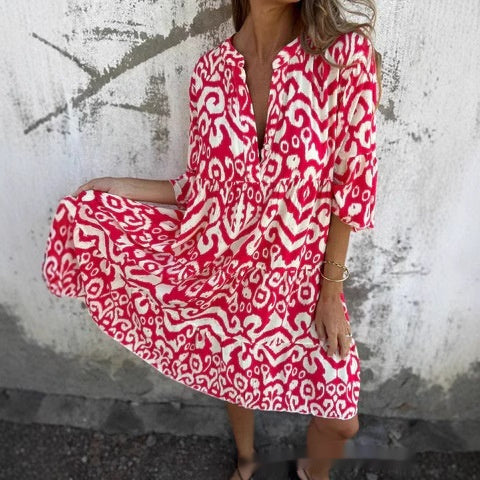 Bohemian Women's Loose Dress Print