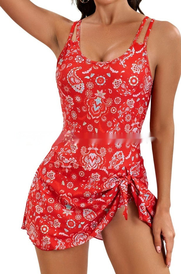 Spaghetti Straps One-piece Swimsuit Women's European And American Sexy Shoulder Strap