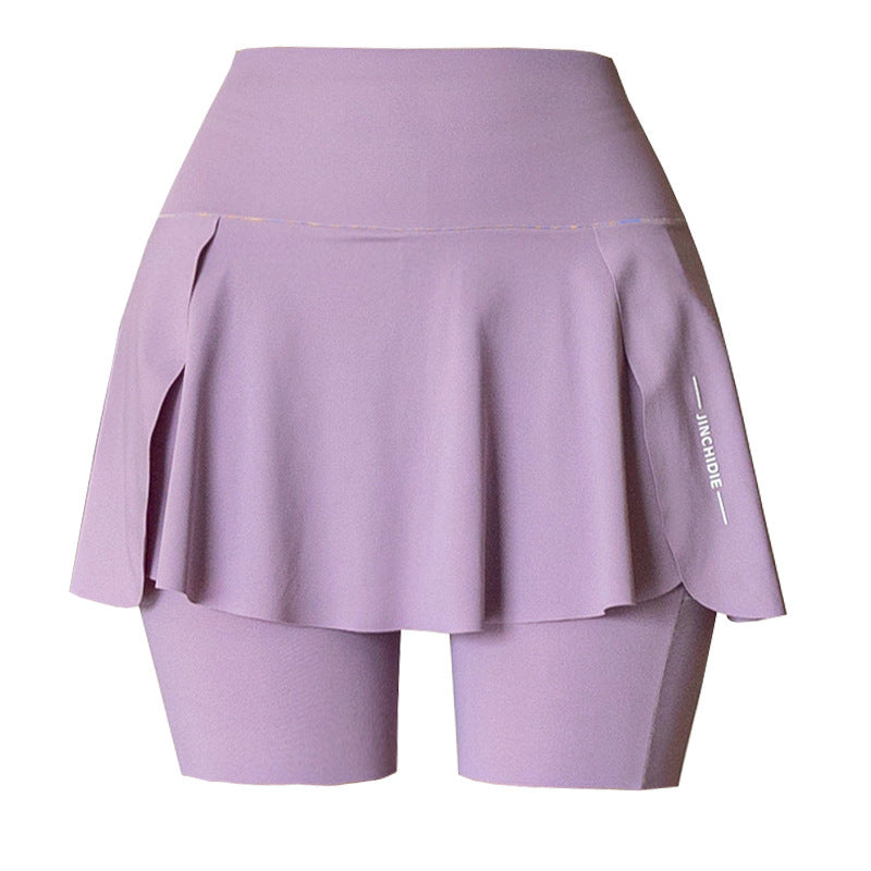False-two-piece Skirted Leggings Pocket Three-point Shark Pants Yoga Pants