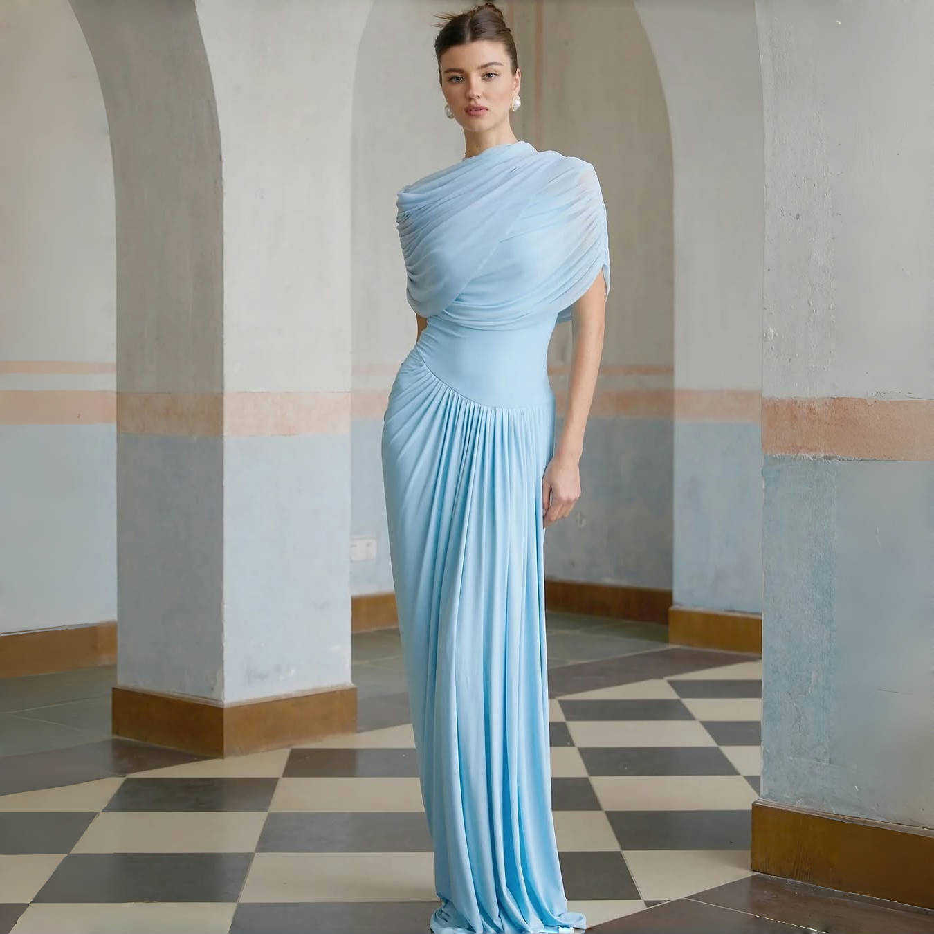 Elegant Pleated Dress Women For Dinner
