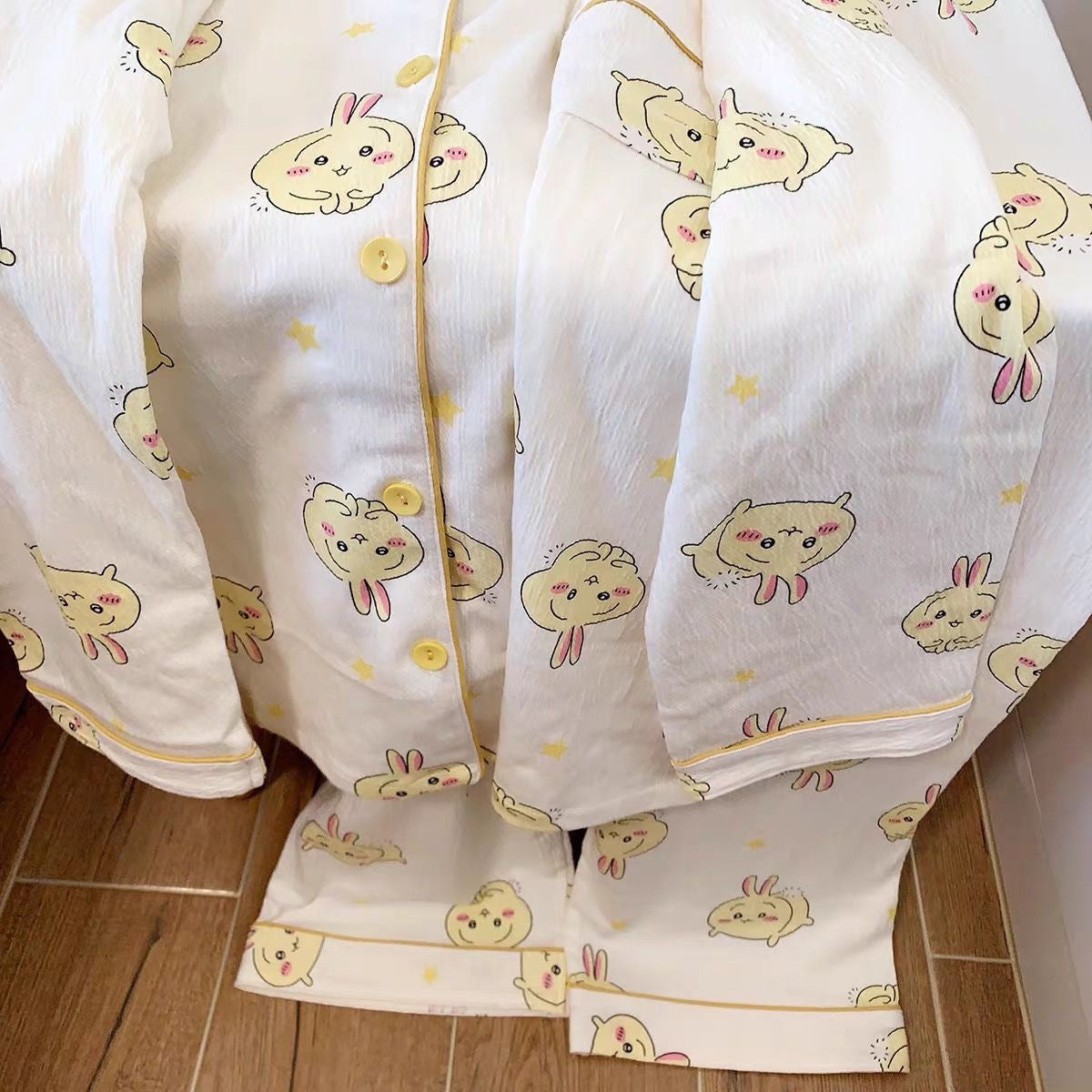 Japanese Sweet Cartoon Long Sleeved Pajamas For Women