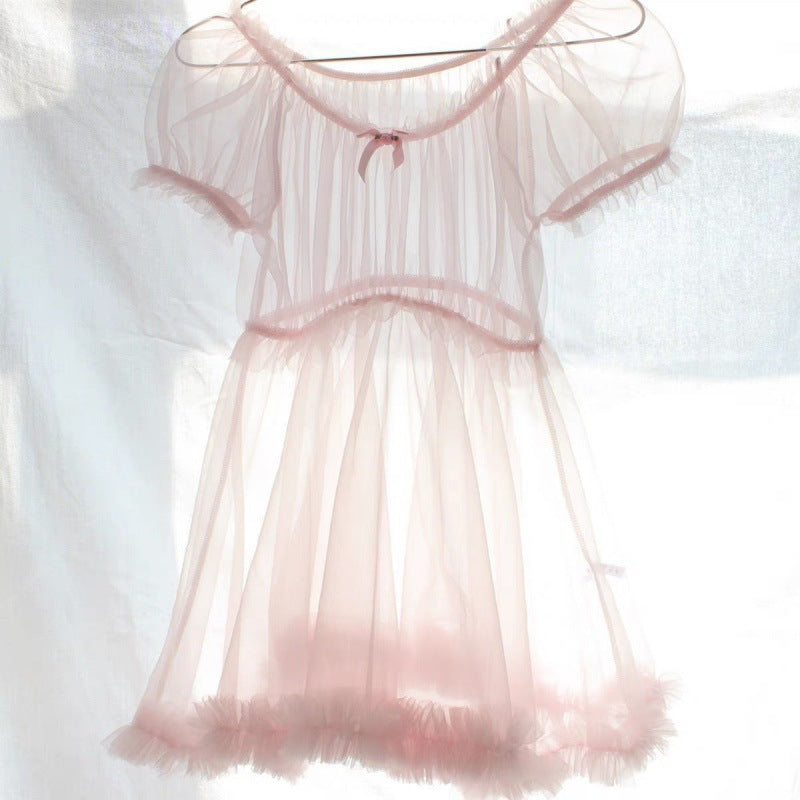 Sexy Mesh Skirt Scheming Design Western Style Waist Reduction Age Reducing Sexy Lingerie