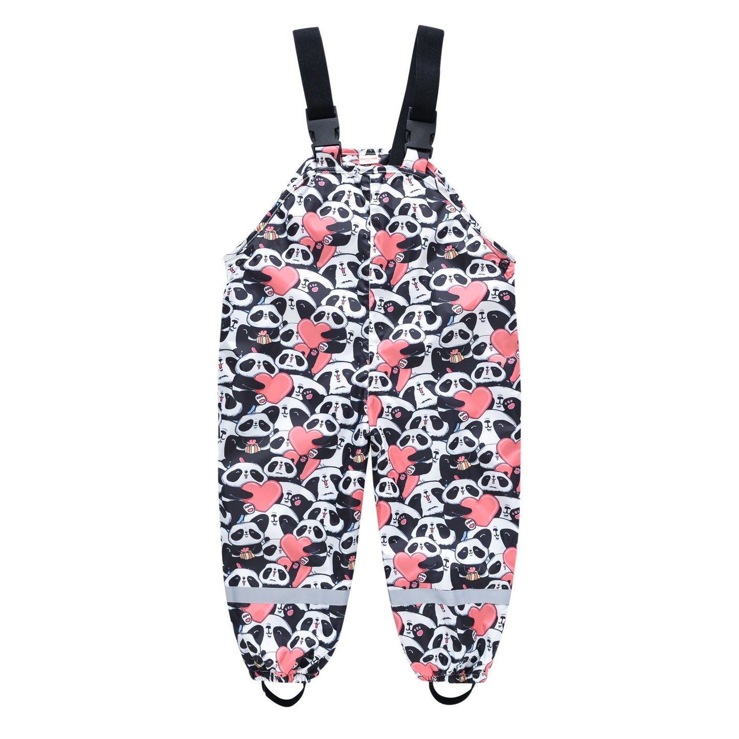 Boys And Girls Printed Strap Adjustable Casual Bib Pants