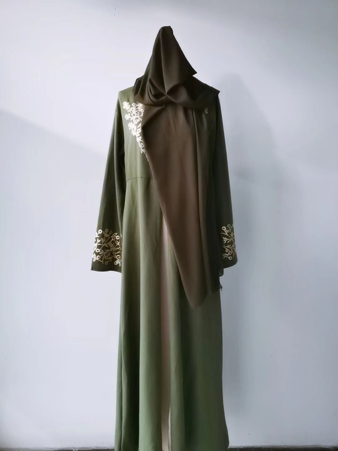 Contrast Color Slim Fit Temperament Long Dress Gilding Stitching