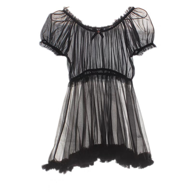 Sexy Mesh Skirt Scheming Design Western Style Waist Reduction Age Reducing Sexy Lingerie