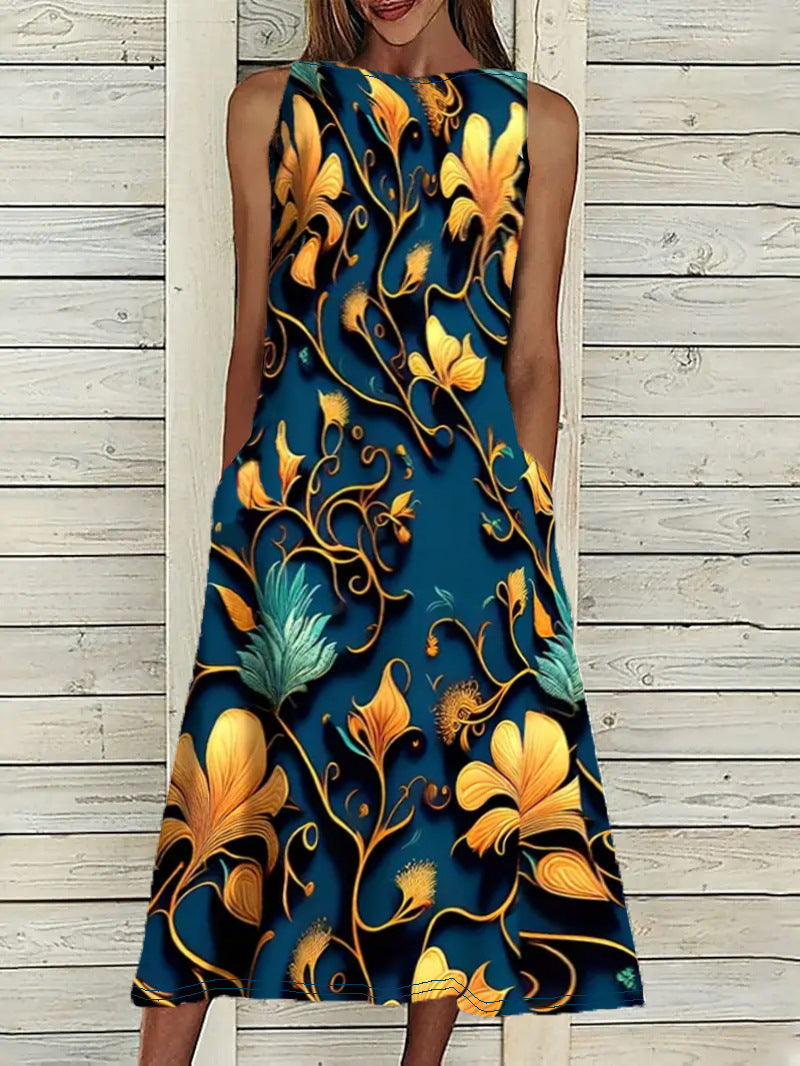 Women's Vest Printed Elegant Plus Size Dress