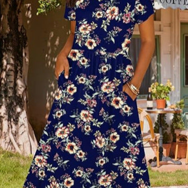 Summer Seaside Leisure Vacation Temperament Printed New Ladies Dress