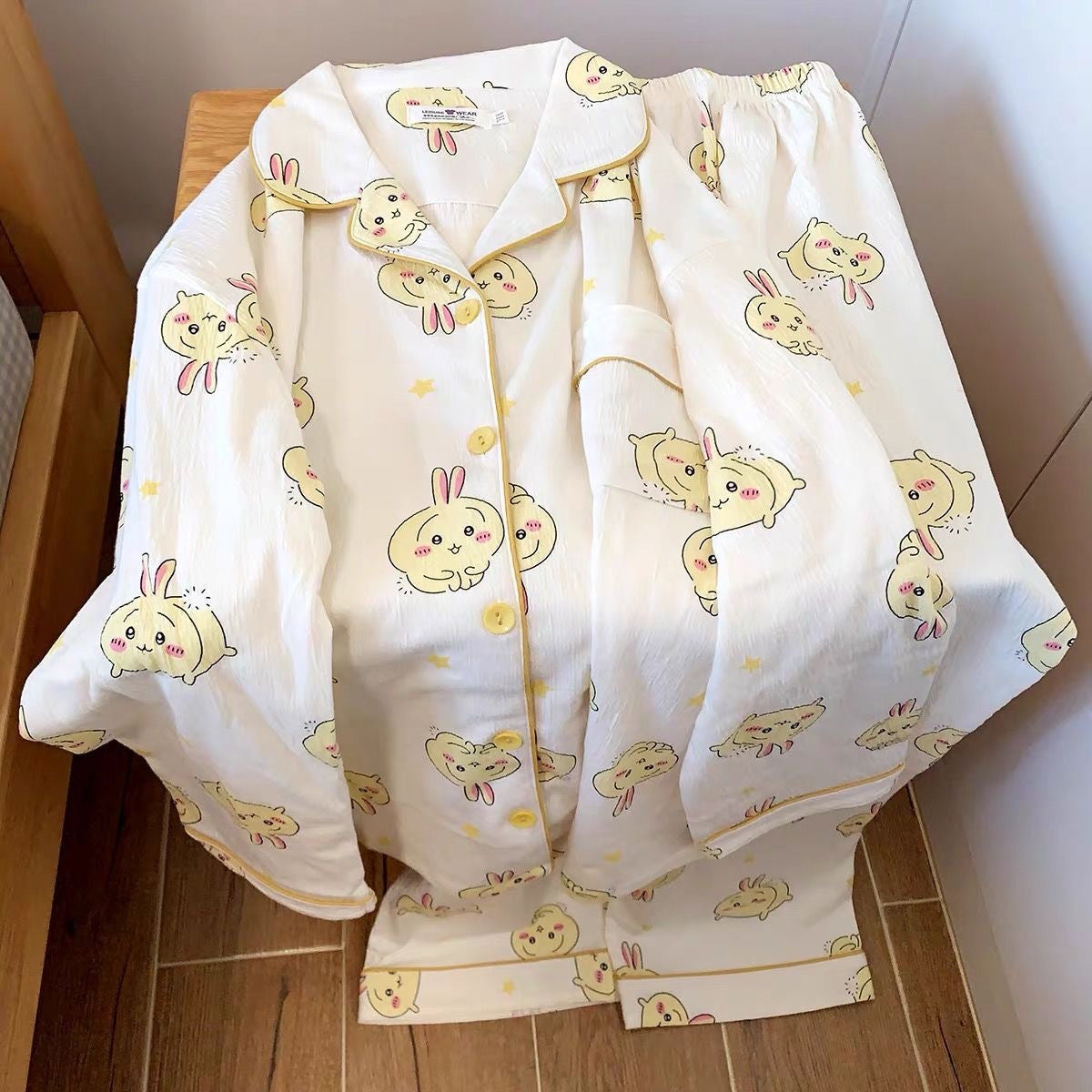 Japanese Sweet Cartoon Long Sleeved Pajamas For Women