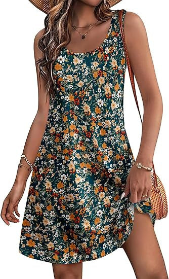 Casual European And American Garden Collar Printing Dress