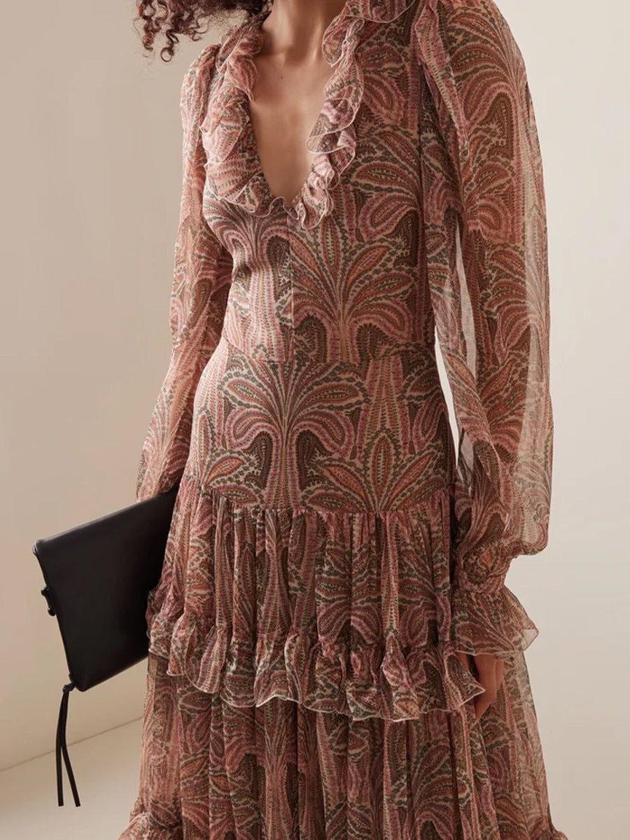 Women's Fashion Personalized Floral Print Dress