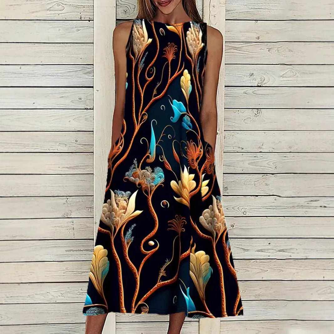 Women's Vest Printed Elegant Plus Size Dress