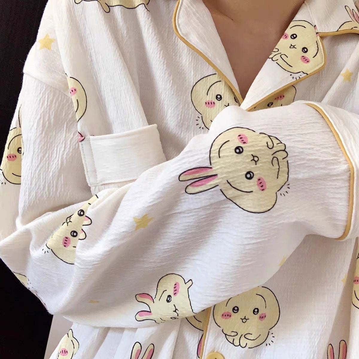 Japanese Sweet Cartoon Long Sleeved Pajamas For Women