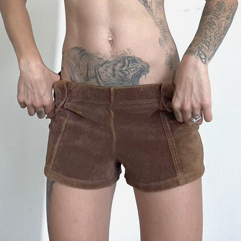 Maillard Wear Brown Woven Low Waist Slimming Casual Pants
