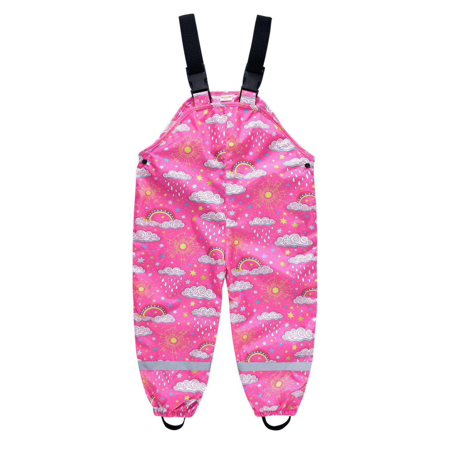 Boys And Girls Printed Strap Adjustable Casual Bib Pants