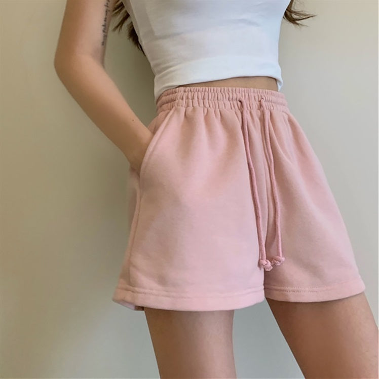 Shorts Women's Thin High Waist Loose Straight Sports Pants