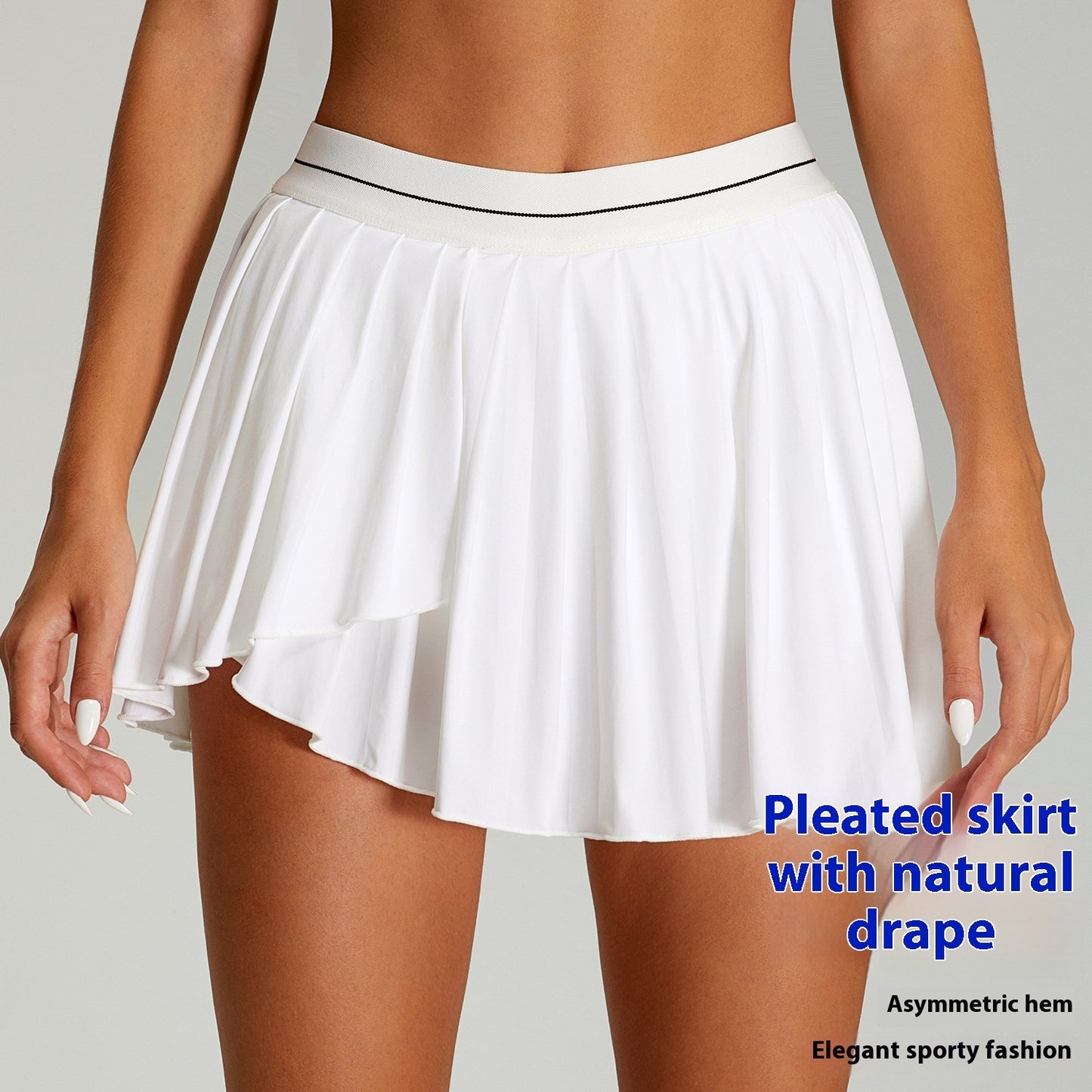Women's Outdoor Sports Contrast Colors False-two-piece Anti-exposure Badminton Tennis Skirt