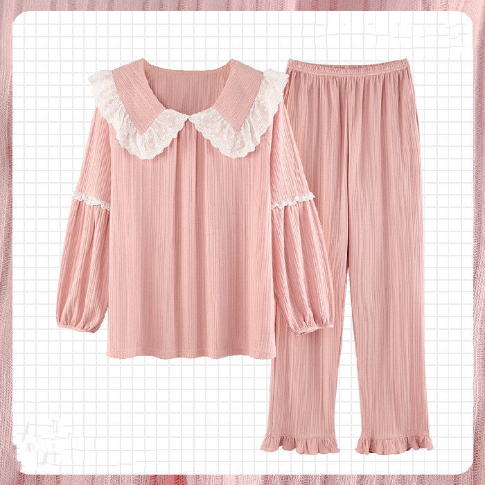 Palace Pajamas Women Spring And Autumn Korean Style Cotton Long Sleeves