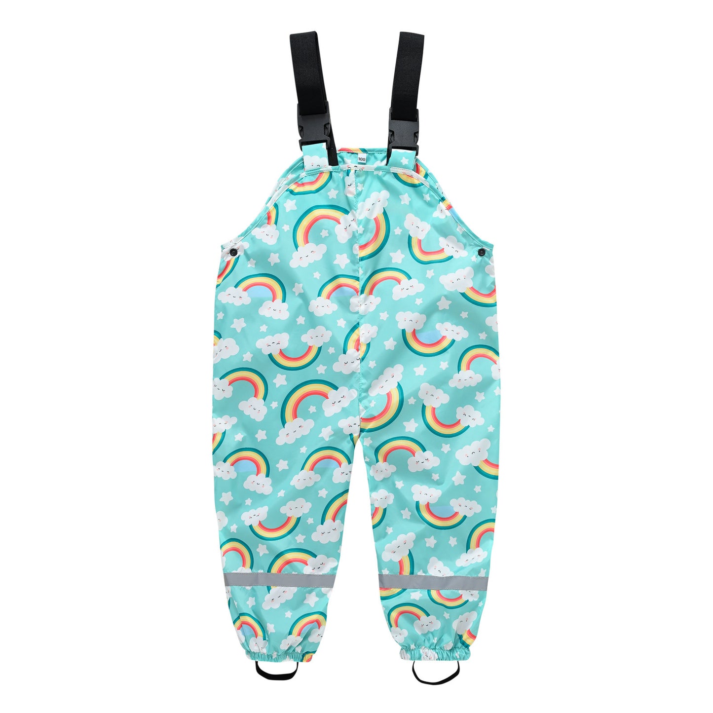 Boys And Girls Printed Strap Adjustable Casual Bib Pants