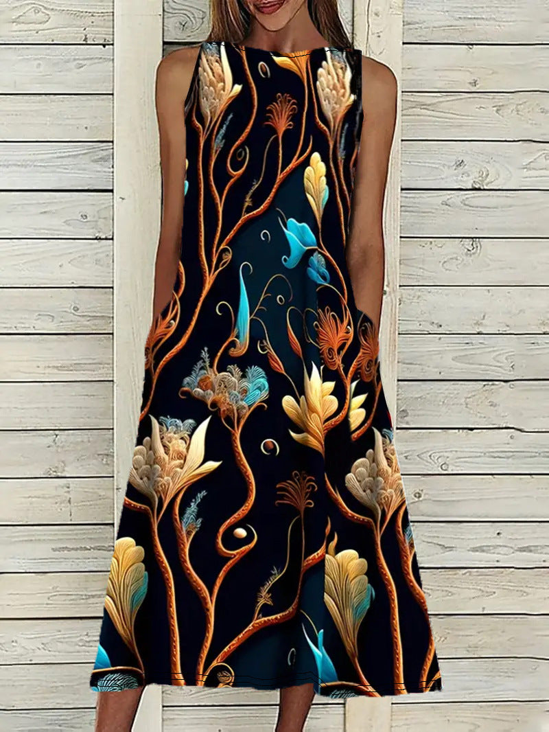 Women's Vest Printed Elegant Plus Size Dress