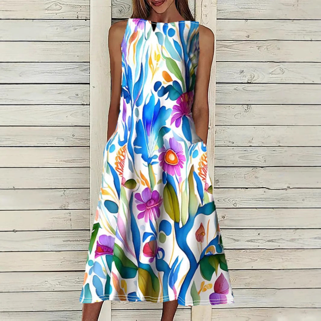 Women's Vest Printed Elegant Plus Size Dress