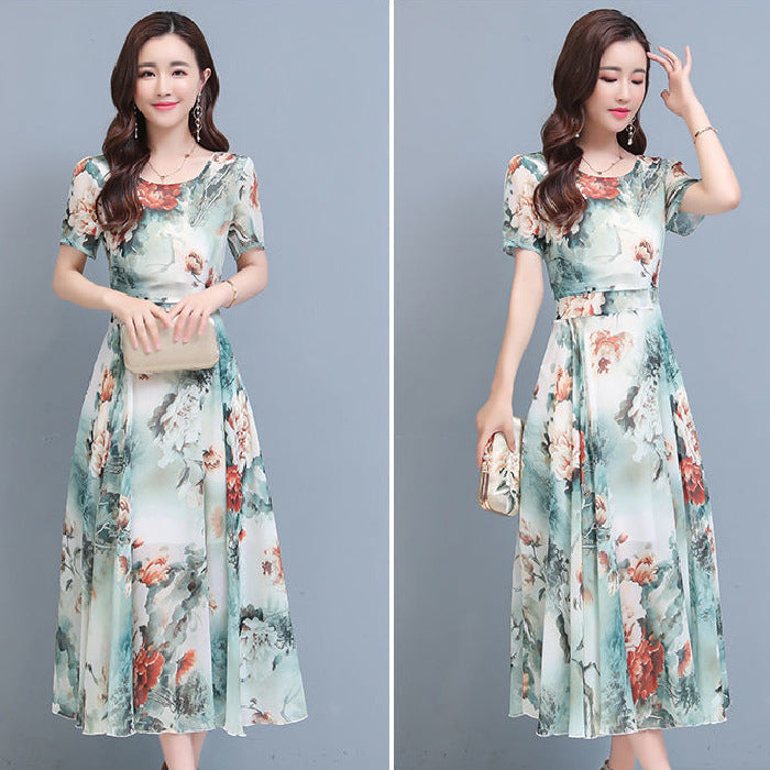 Elegant Floral Fashion Dress Women's Summer Fashion