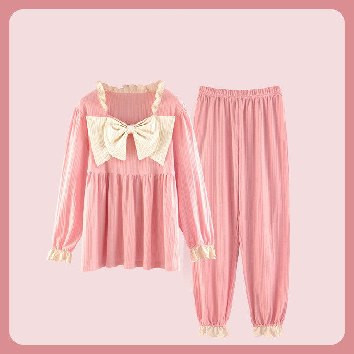 Palace Pajamas Women Spring And Autumn Korean Style Cotton Long Sleeves