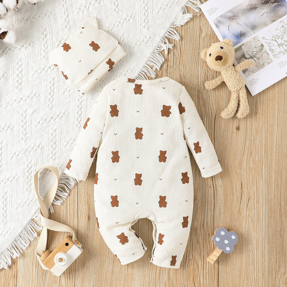 Boys' Casual Cute Long-sleeved Jumpsuit