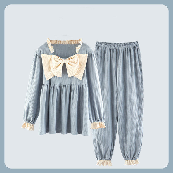 Palace Pajamas Women Spring And Autumn Korean Style Cotton Long Sleeves