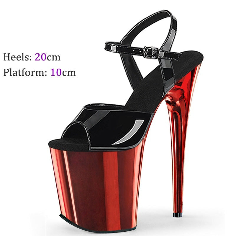 20cm Electroplated Bottom Sandals Super High Heels